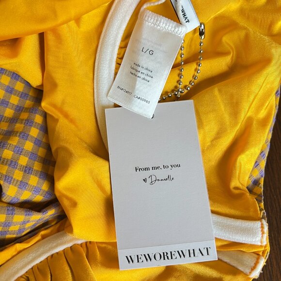 NWT WeWoreWhat Danielle 3.0 One-Piece Swimsuit | Belted Seersucker | Size L - Picture 7 of 9